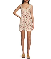 BDG Urban Outfitters Luna Ditsy Floral Printed Sleeveless Mini Slip Dress