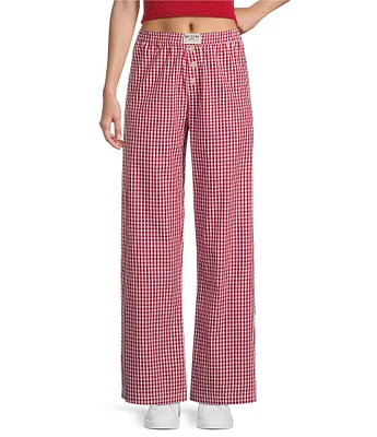 BDG Urban Outfitters Mid Rise Gingham Straight Leg Woven Pants