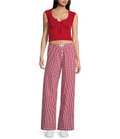 BDG Urban Outfitters Mid Rise Gingham Straight Leg Woven Pants