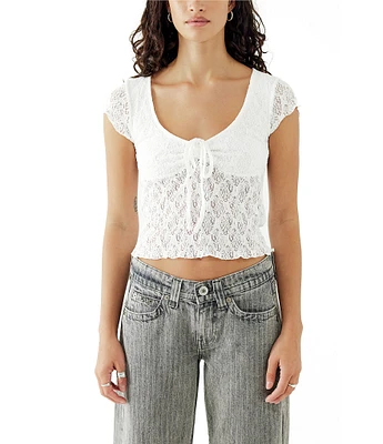 BDG Urban Outfitters Quinn Lace Cap Sleeve Top