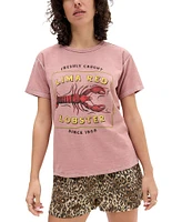 BDG Urban Outfitters Relaxed Fit Lobster Screenprinted Short Sleeve T-Baby Shirt