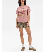BDG Urban Outfitters Relaxed Fit Lobster Screenprinted Short Sleeve T-Baby Shirt