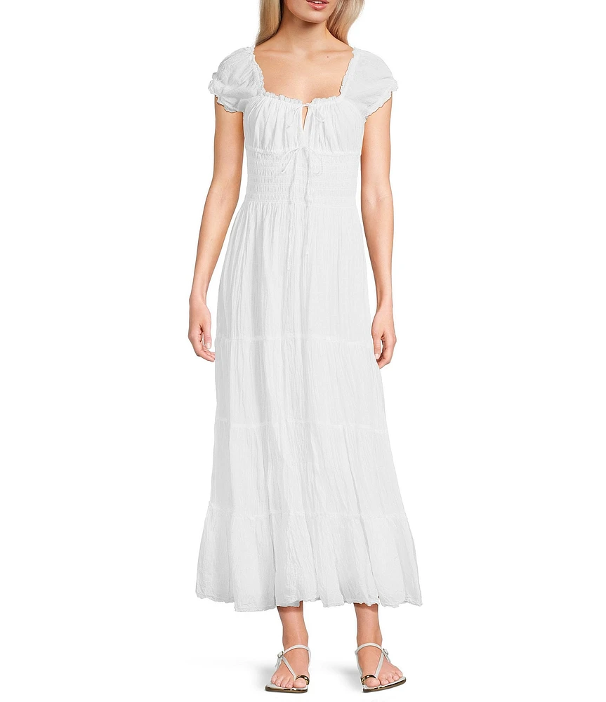 BDG Urban Outfitters Sienna Cap Sleeve Long Dress