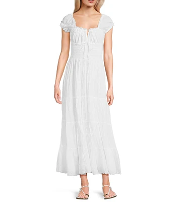 BDG Urban Outfitters Sienna Cap Sleeve Long Dress