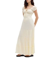 BDG Urban Outfitters Sienna Cap Sleeve Long Dress