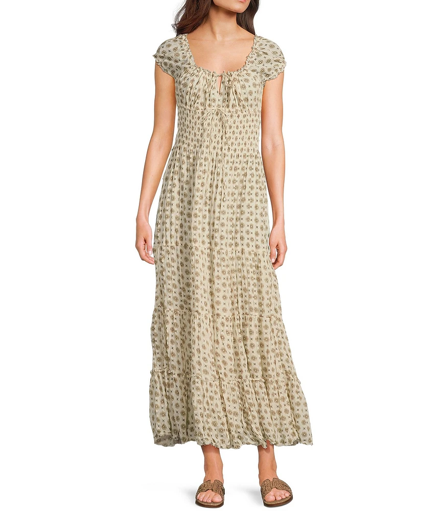 BDG Urban Outfitters Sienna Short Sleeve Long Dress