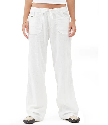 BDG Urban Outfitters Solid Mid Rise Linen 5-Pocket Pants