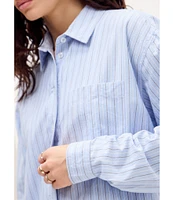 BDG Urban Outfitters Striped Long Sleeve Poplin Shirt