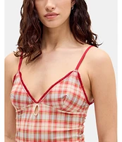 BDG Urban Outfitters Je Taime Check Print Camisole