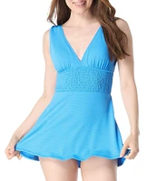 Beach House Jess Texture V-Neck Swim Cover-Up Dress