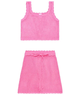 Beach Lingo Big Girls 7-16 Crochet Cover-Up Tank And Skirt 2-Piece Set