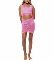 Beach Lingo Big Girls 7-16 Crochet Cover-Up Tank And Skirt 2-Piece Set
