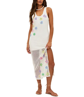 Beach Riot Diana Crochet Flowers Swim Cover-Up Dress