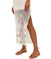 Beach Riot Diana Crochet Flowers Swim Cover-Up Dress
