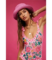 Beach Riot Floral Tie Shoulder Akira One Piece Swimsuit