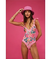 Beach Riot Floral Tie Shoulder Akira One Piece Swimsuit