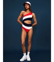 Beach Riot Joyce Color Block One Shoulder One Piece Swimsuit