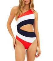 Beach Riot Joyce Color Block One Shoulder One Piece Swimsuit