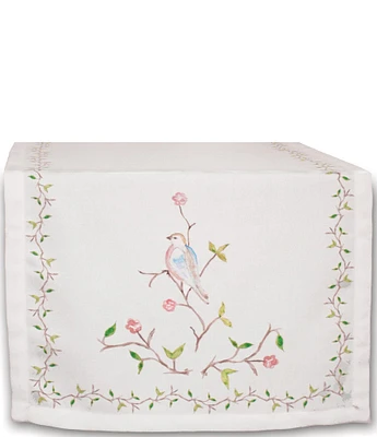 Beatriz Ball Bird on Branch Floral Table Runner, 108 inch