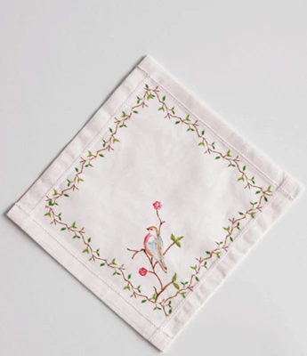 Beatriz Ball LINENS Bird on Branch Cocktail Napkins, Set of 4