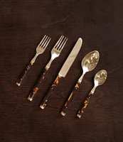 Beatriz Ball Vida Tortoise And Gold 5-Piece Stainless Steel Flatware Set