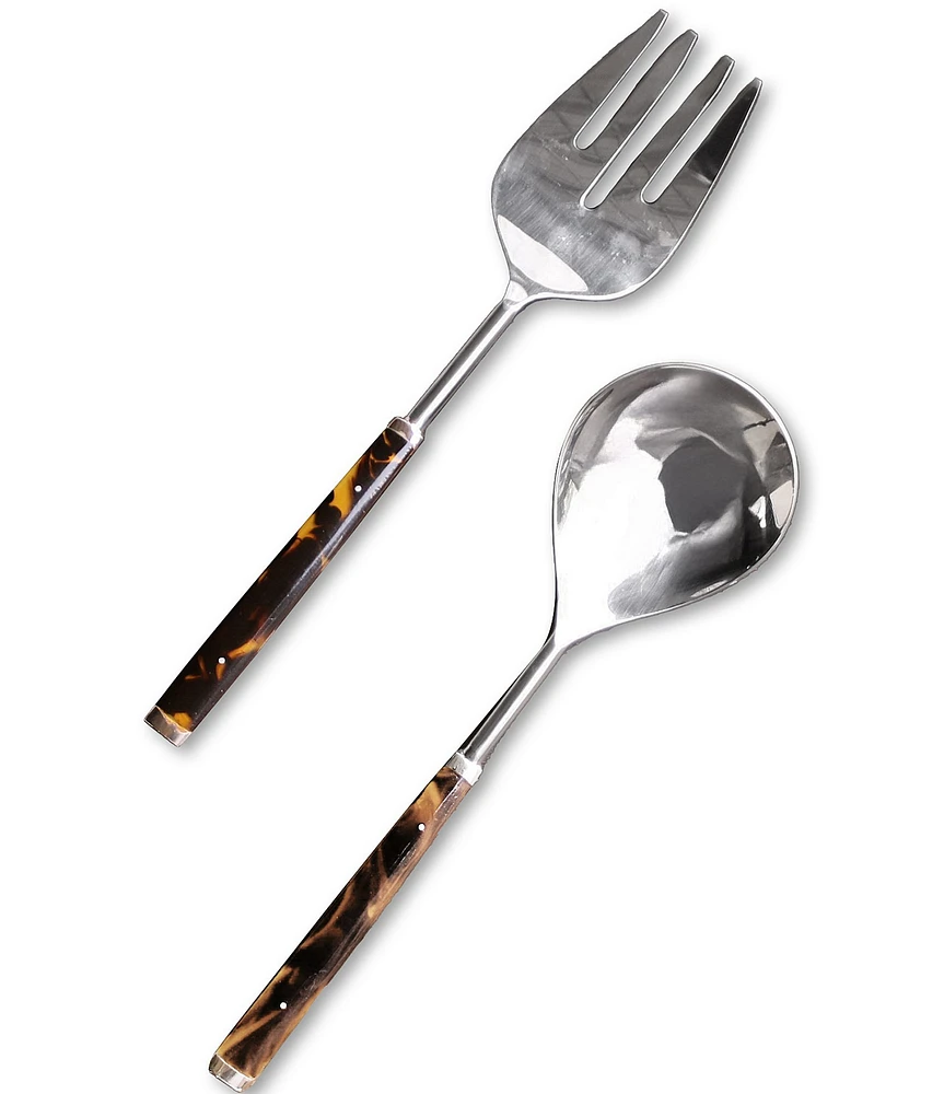 Beatriz Ball VIDA Tortoise-Gold Stainless Salad Servers