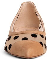 BEAUTIISOLES Blake Suede Polka Dot Mesh Slip Ons