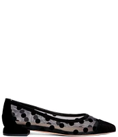 BEAUTIISOLES Blake Suede Polka Dot Mesh Slip Ons