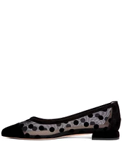 BEAUTIISOLES Blake Suede Polka Dot Mesh Slip Ons