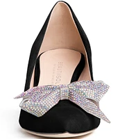 Beautiisoles Frida Suede Embellished Bow Pumps