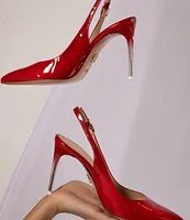 BEAUTIISOLES Marjorie Patent Leather Ombre Stiletto Sling Pumps