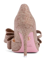 BEAUTIISOLES Oxsana Italian Linen Bow Pumps