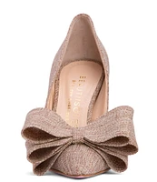 BEAUTIISOLES Oxsana Italian Linen Bow Pumps