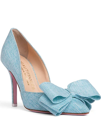 BEAUTIISOLES Oxsana Italian Linen Bow Pumps