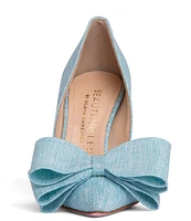 BEAUTIISOLES Oxsana Italian Linen Bow Pumps