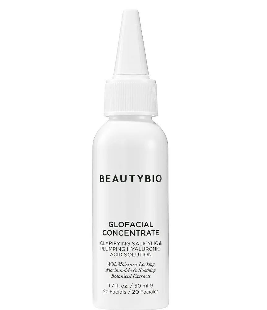 BeautyBio GLOfacial Concentrate Clarifying Salicylic & Plumping Hyaluronic Acid Solution