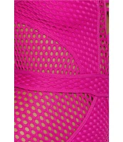 Becca By Rebecca Virtue Castaway Fishnet Texture Plunge Neck One Piece Swimsuit