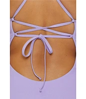 Becca By Rebecca Virtue Fiesta Clare Basket Weave Plunge Neck One Piece Swimsuit
