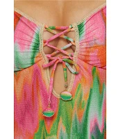 Becca By Rebecca Virtue Mirage Metallic Sweetheart Neck Lace-Up Bandeau One Piece Swimsuit