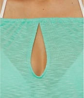 Becca By Rebecca Virtue Modern Edge Cassidy Ribbed Knit Off-The-Shoulder Romper Swim Cover-Up