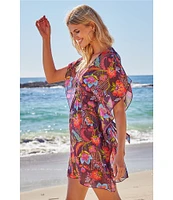 Becca By Rebecca Virtue Portofino Marbleized Ring Tunic Swim Cover-Up