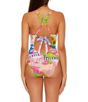 Becca By Rebecca Virtue Positano Seersucker Texture Reversible One Piece Swimsuit