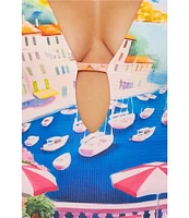 Becca By Rebecca Virtue Positano Seersucker Texture Reversible One Piece Swimsuit