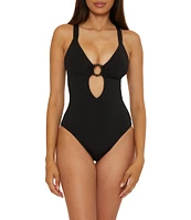 Becca By Rebecca Virtue Solid Marble Canyon Ring One Piece Swimsuit