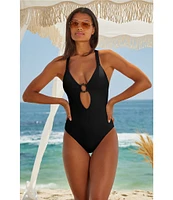 Becca By Rebecca Virtue Solid Marble Canyon Ring One Piece Swimsuit