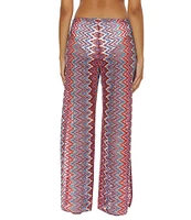 Becca By Rebecca Virtue Sundown Multi Color Split Leg Swim Cover-Up Pants