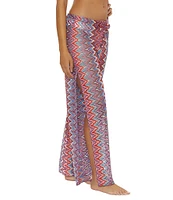 Becca By Rebecca Virtue Sundown Multi Color Split Leg Swim Cover-Up Pants