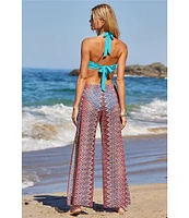 Becca By Rebecca Virtue Sundown Multi Color Split Leg Swim Cover-Up Pants