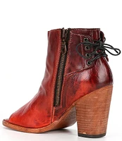 Bed Stu Angelique Leather Back Lace Peep Toe Booties