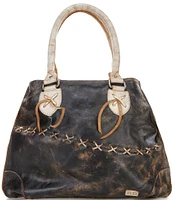 Bed Stu Bruna Black Lux Nectar Stitch Satchel Bag